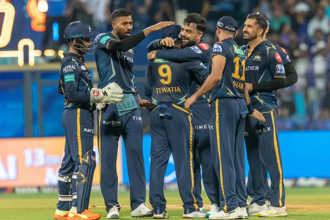 Victory over Sunrisers Hyderabad in Monday's IPL match in Ahmedabad should be enough for defending champions Gujarat Titans to seal a play-off berth.