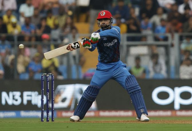 Rashid Khan scored a breezy 35 not out off 18 balls, which included 2 fours and 3 sixes, towards the end of the innings to boost Afghanistan's total considerably.