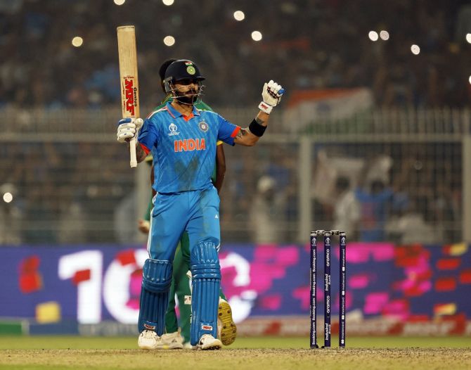 Having equalled Sachin Tendulkar's record of 49 ODI hundreds in the World Cup match against South Africa in Kolkata, Virat Kohli will be raring to score the milestone hundred in Bangaluru, his IPL home.