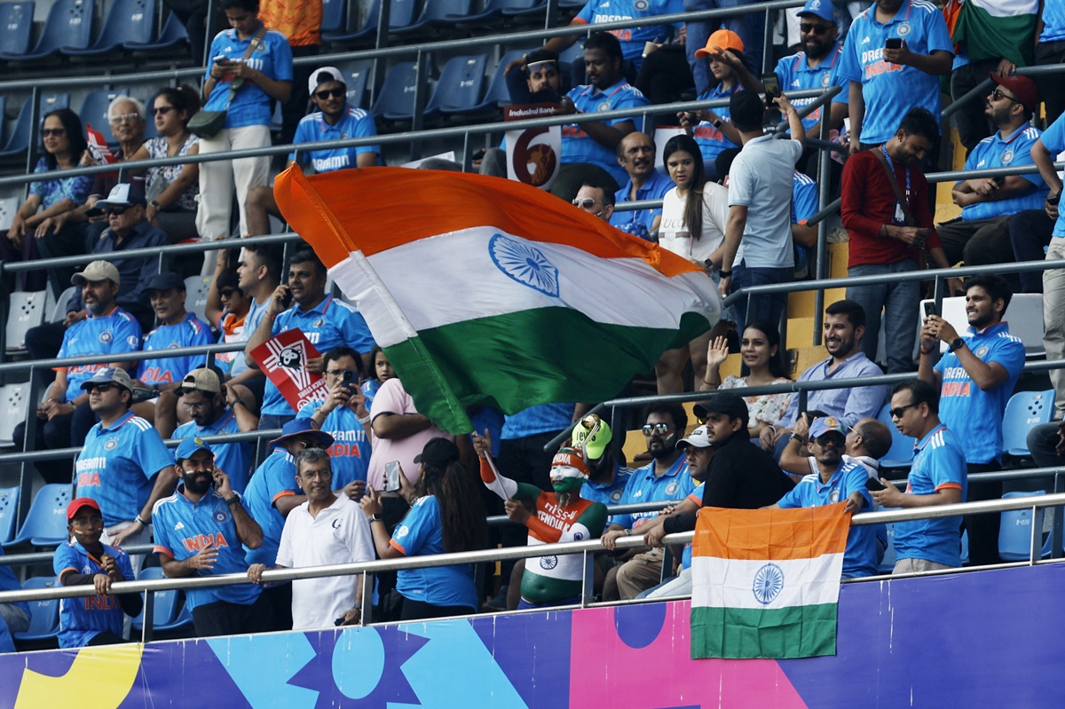 India fan at the Wankhede stadium during the 2023 ODI World Cup semi-final