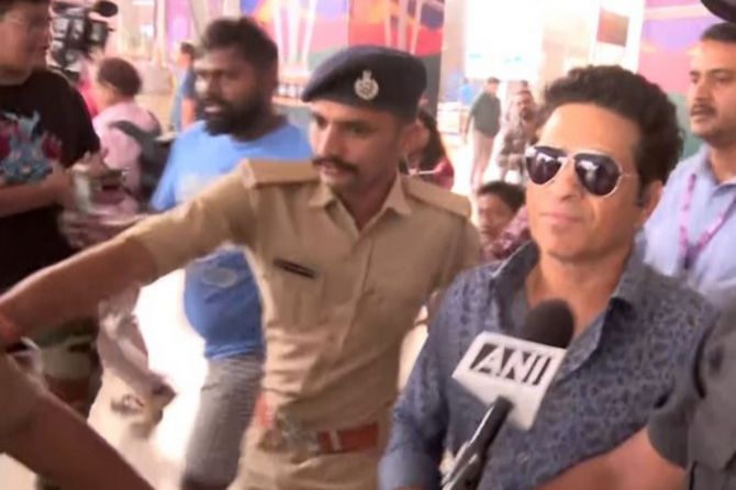 arrives in Ahmedabad for the World Cup final on Sunday