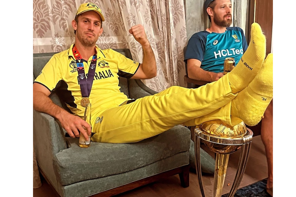 Mitchell Marsh faces legal storm over trophy stunt