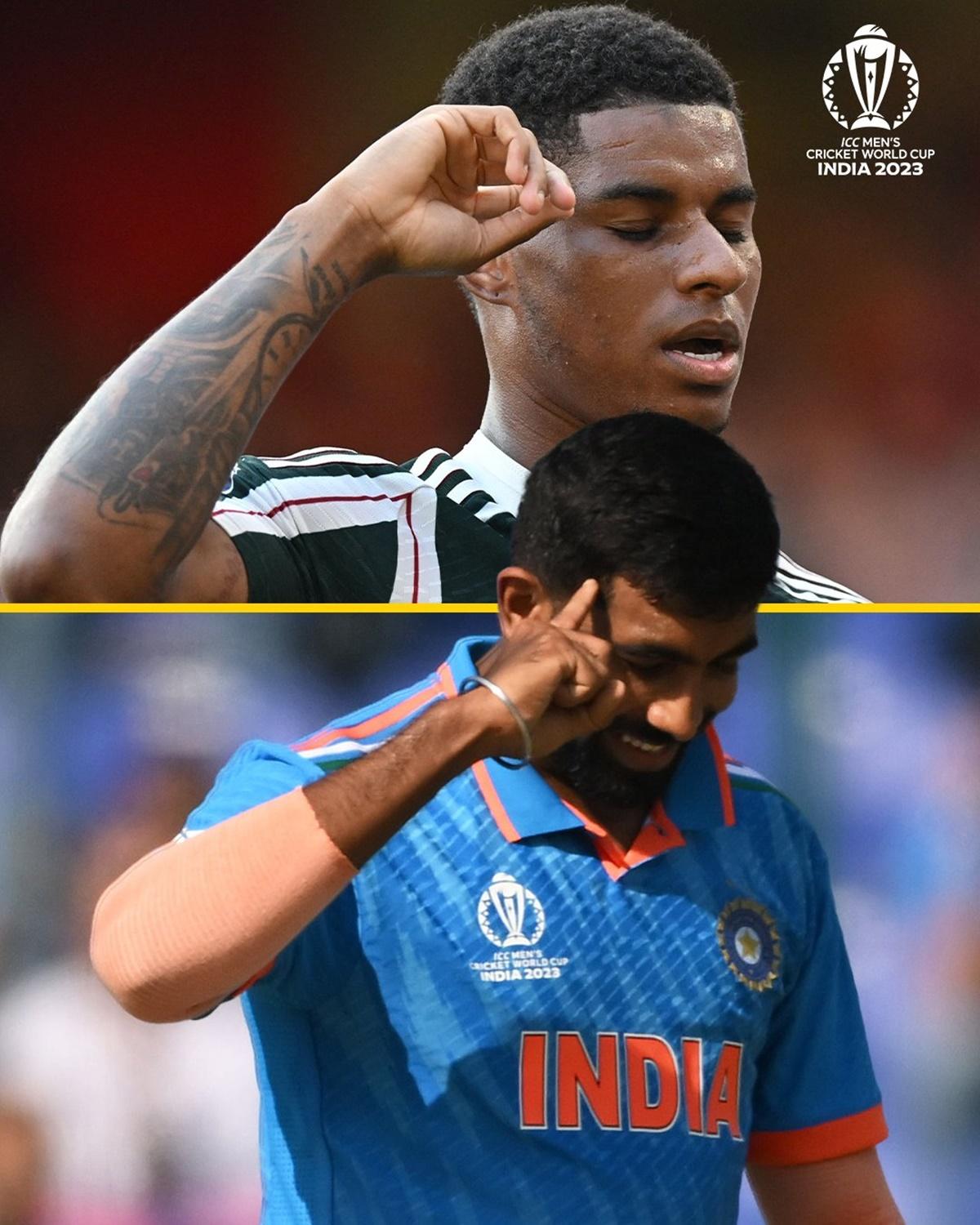 World Cup 2023: Bumrah Copies Rashford Celebration - Rediff Cricket