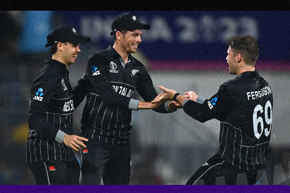 Pacer Lockie Ferguuson (right) had figures of 3 for 19 off his 7 oves