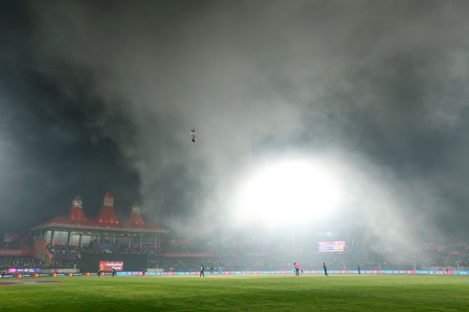 The match was briefly interrupted by fog. 