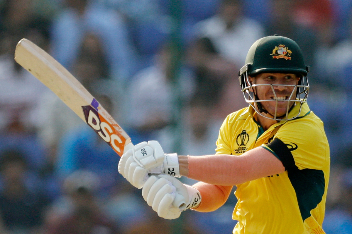 Australia's David Warner in action