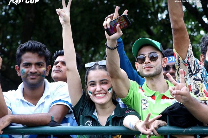 Pakistan fans before the start of the match