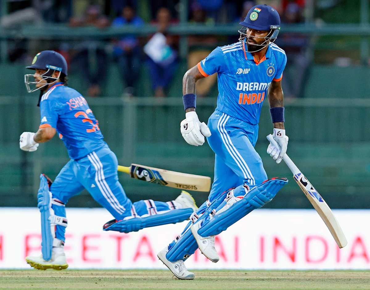 Ishan Kishan and Hardik Pandya put on a 138-run stand in a counter-attack after India lost early wickets