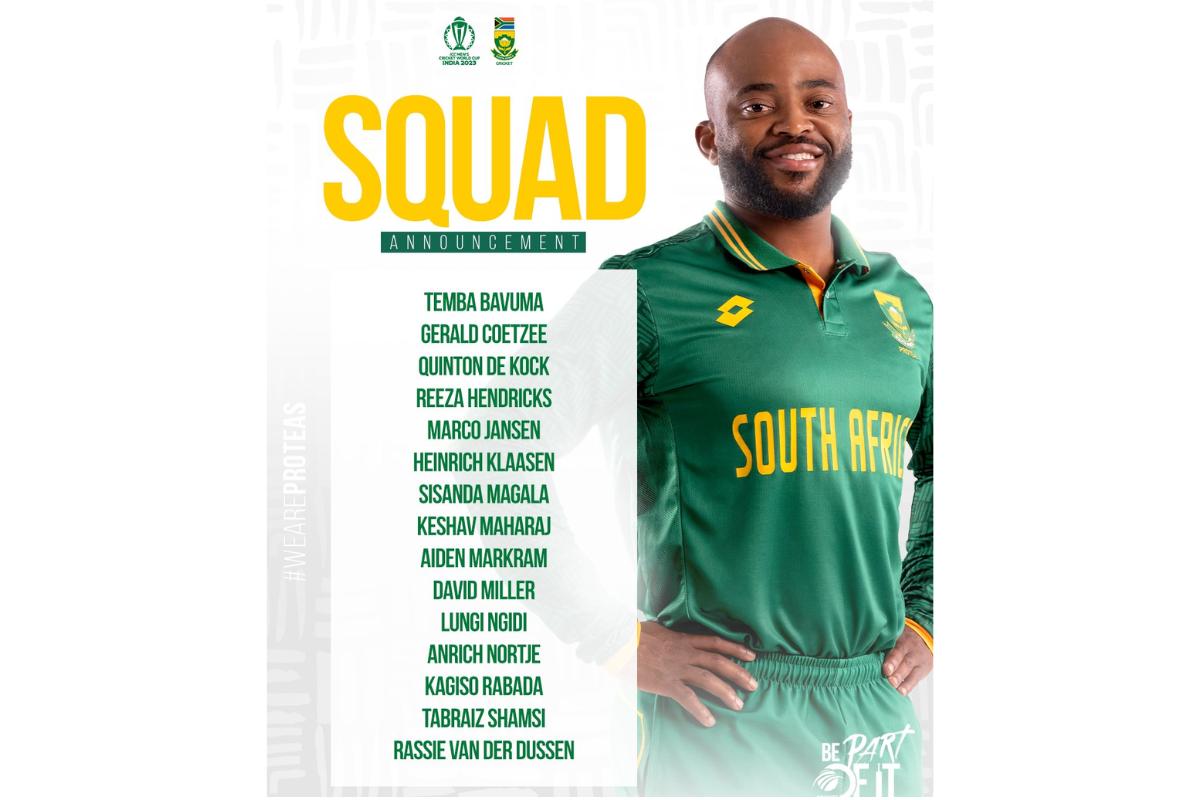 Temba Bavuma will lead the Proteas at the 2023 Cricket World Cup