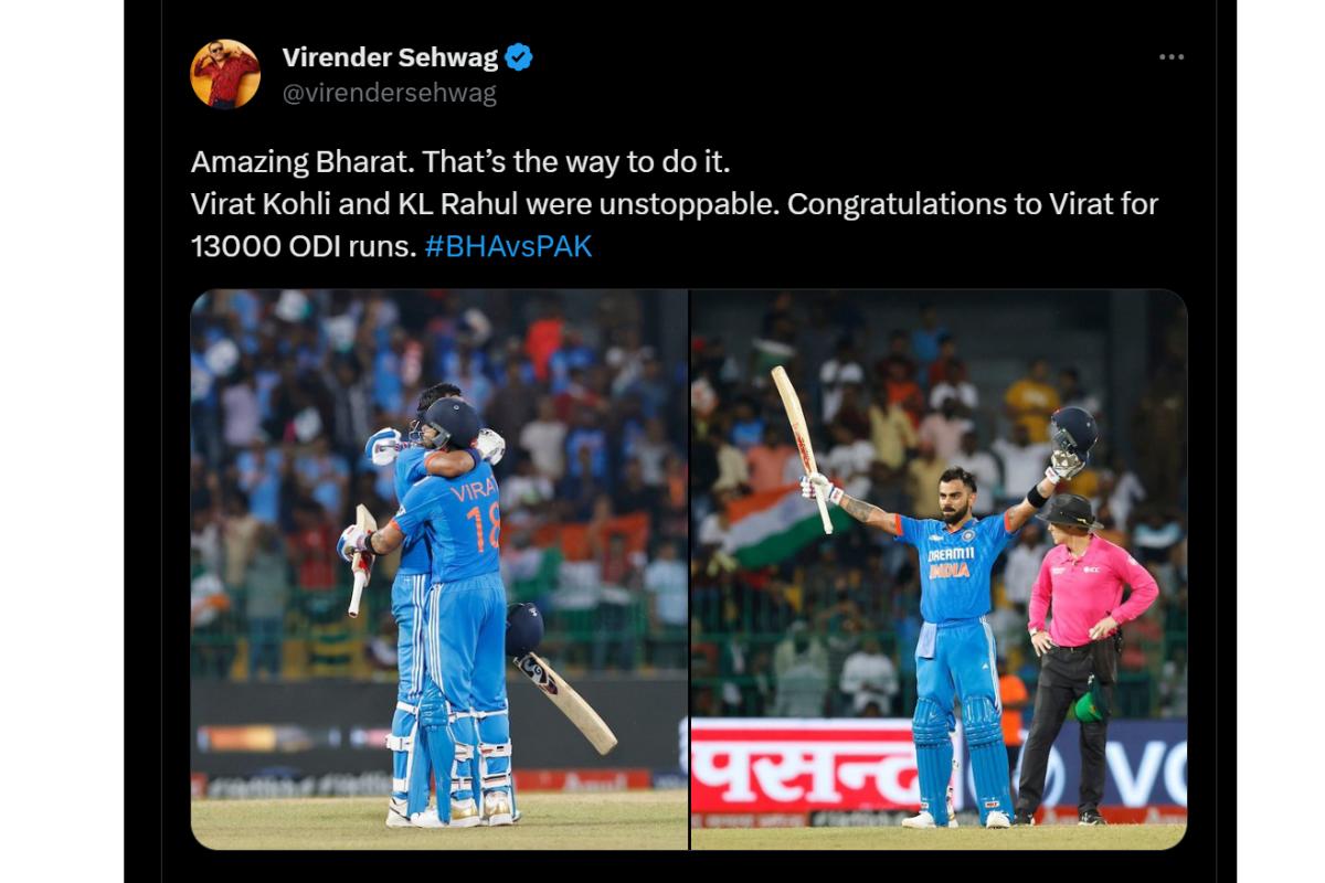 Virender Sehwag's tweet