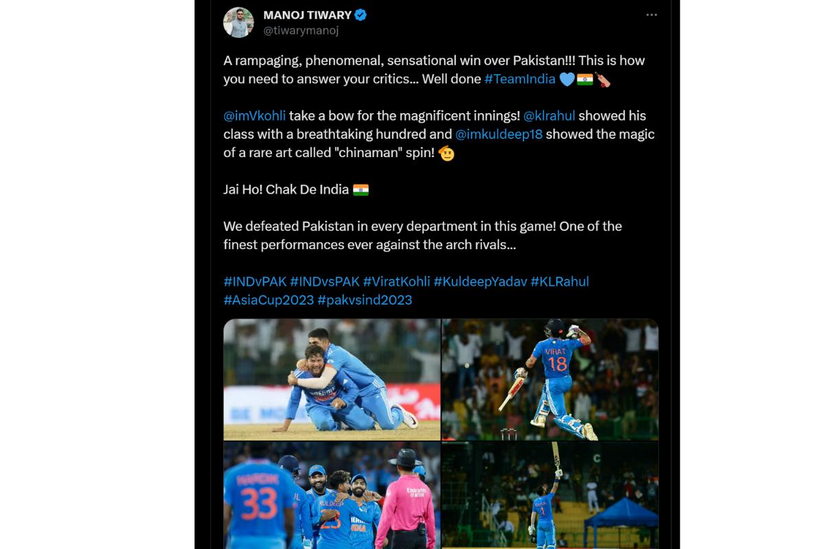 Manoj Tiwary's tweet