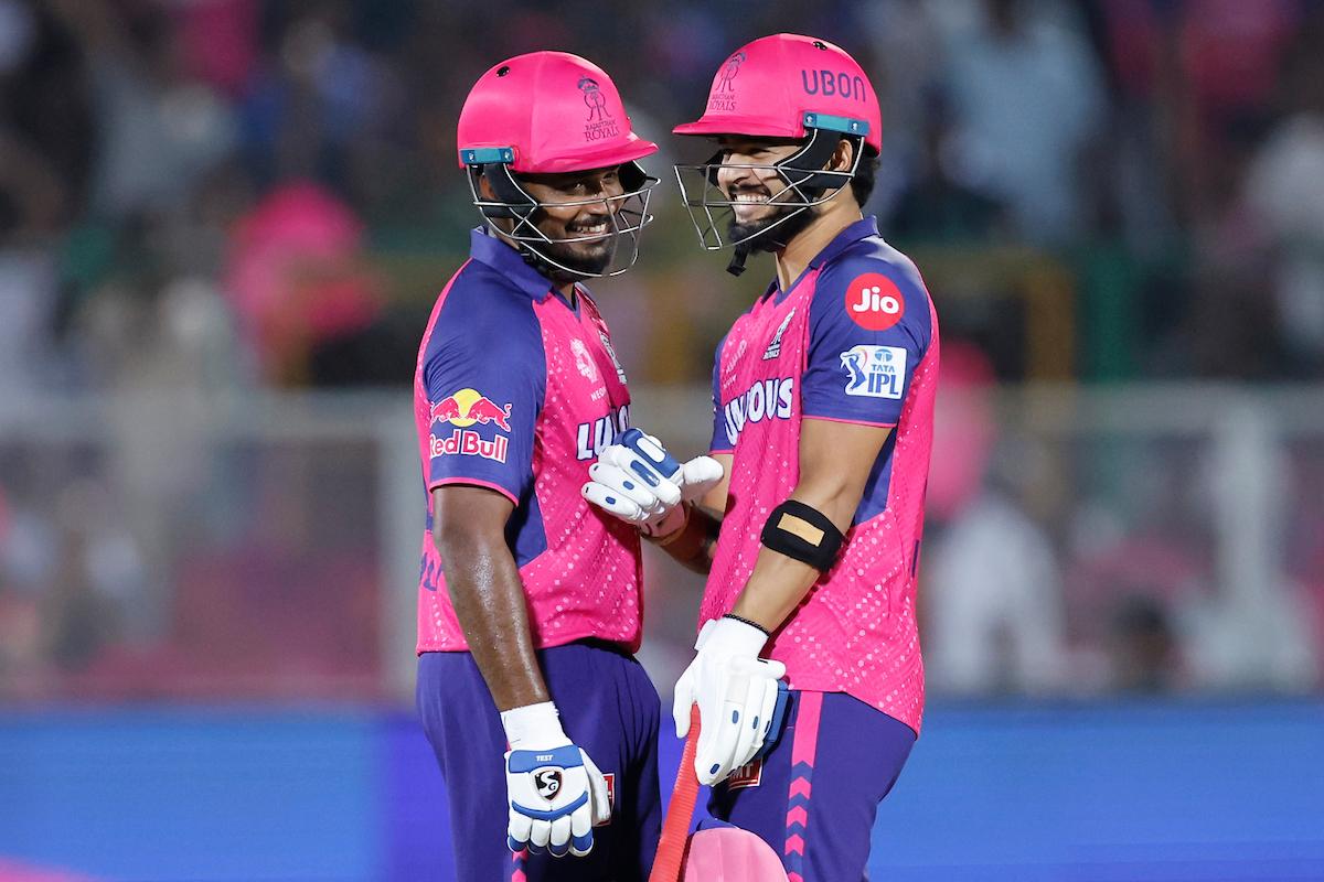 Riyan Parag and Sanju Samson put up a century stand after Rajasthan Royals lost both openers early on  