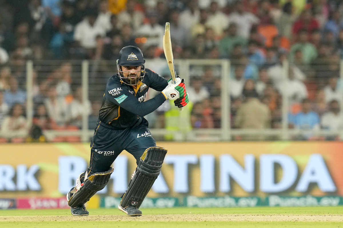 Rashid Khan plays a shot