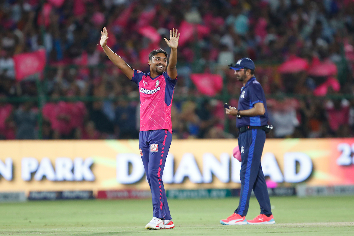 Rajasthan Royals' Sandeep Sharma took five wickets and conceded just 18 runs in the IPL match against Mumbai Indians in Jaipur on Monday