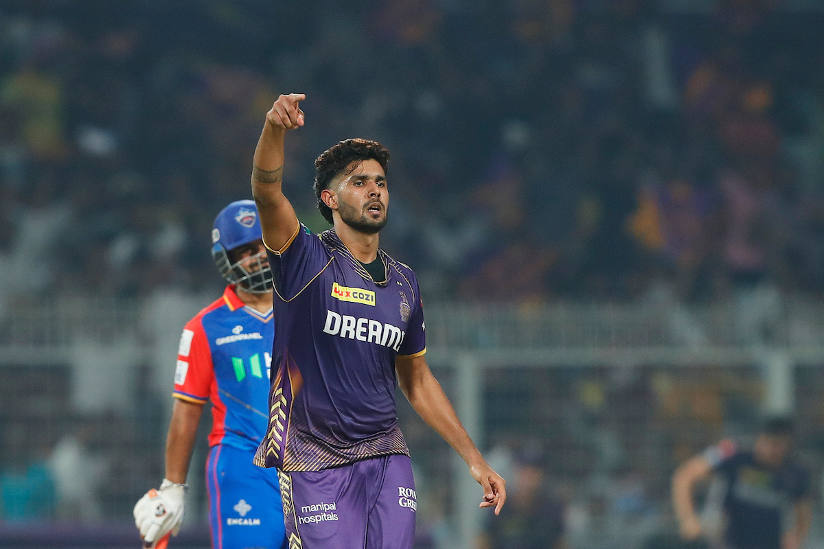Harshit Rana gives Abhishek Porel a send-off during their match on Monday, April 29. Rana will niss KKR's next match against Mumbai Indians in an away game on Friday, May 3