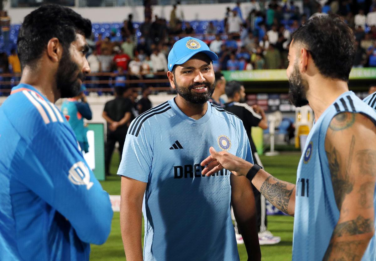 Rohit Sharma, Virat Kohli and Jasprit Bumrah