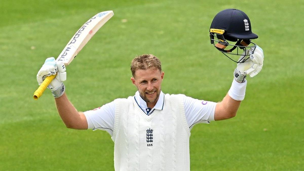 England's Joe Root celebrates scoring his 36th Test hundred on the third day of the second Test against New Zealand in Wellington on Sunday