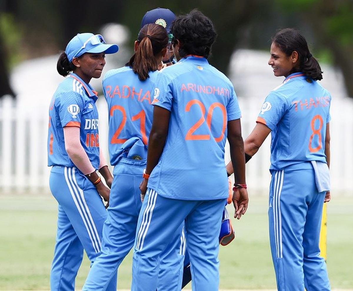 India women's team celebrate a wicket