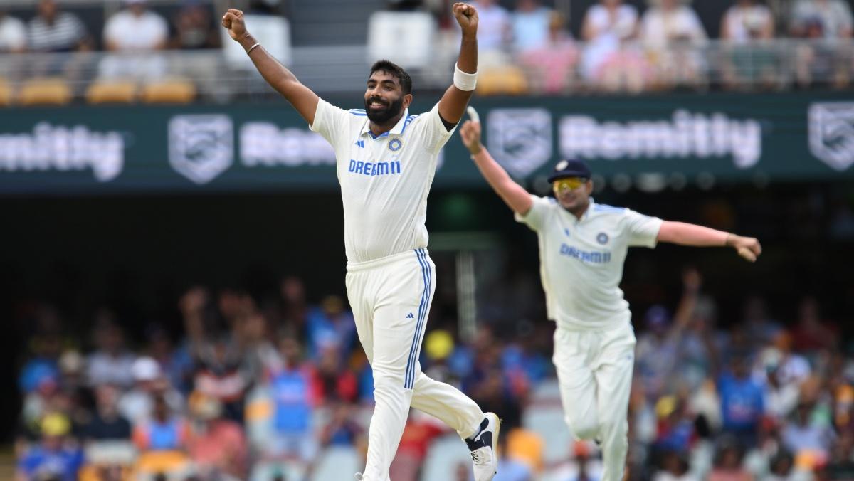 Jasprit Bumrah celebrates a wicket