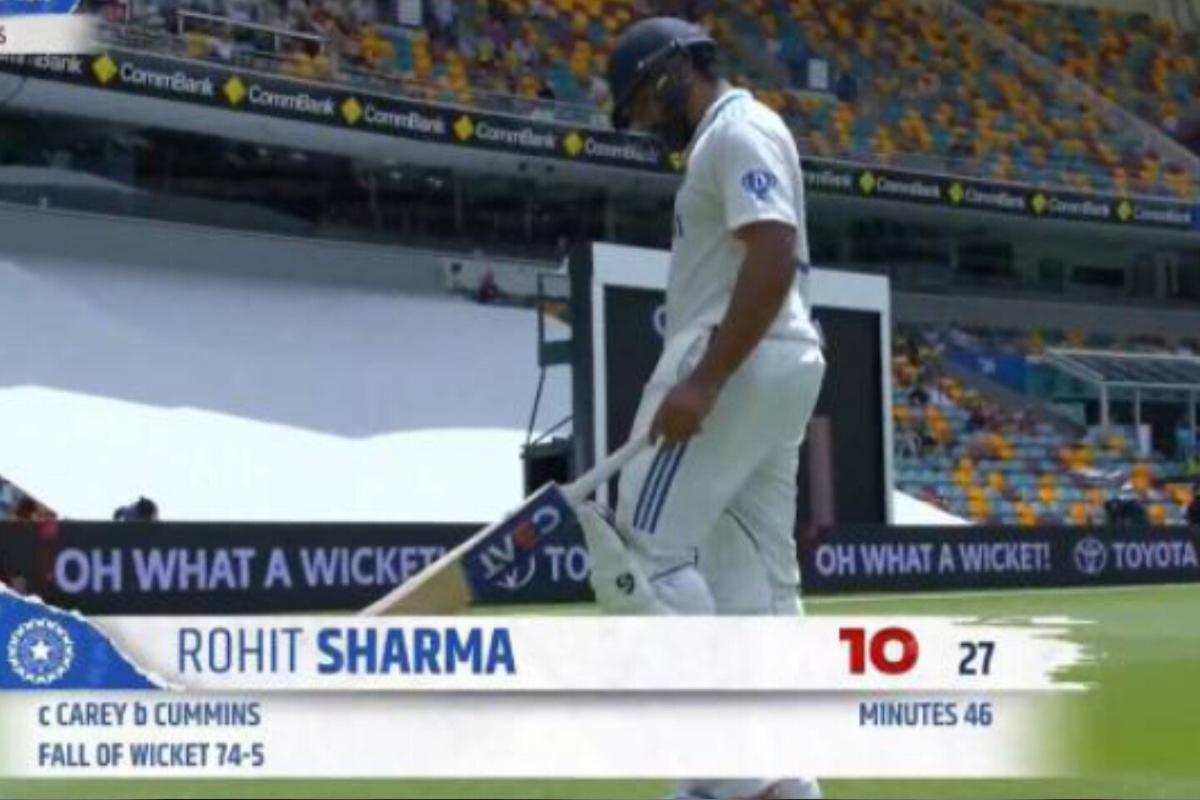 Rohit Sharma was dismissed for 10 on Day 4 of the 3rd Test at The Gabba in Brisbane on Tuesday