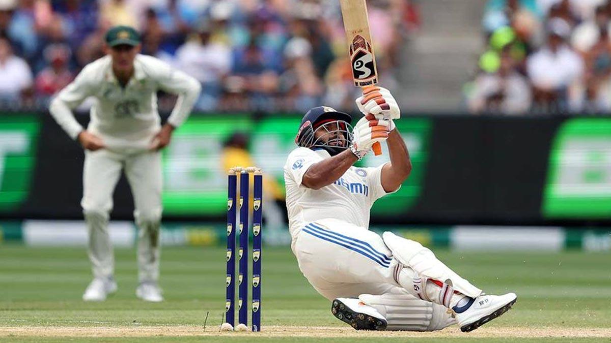 Rishabh Pant was dismissed by Scott Boland after he top-edged the attempted scoop shot. 