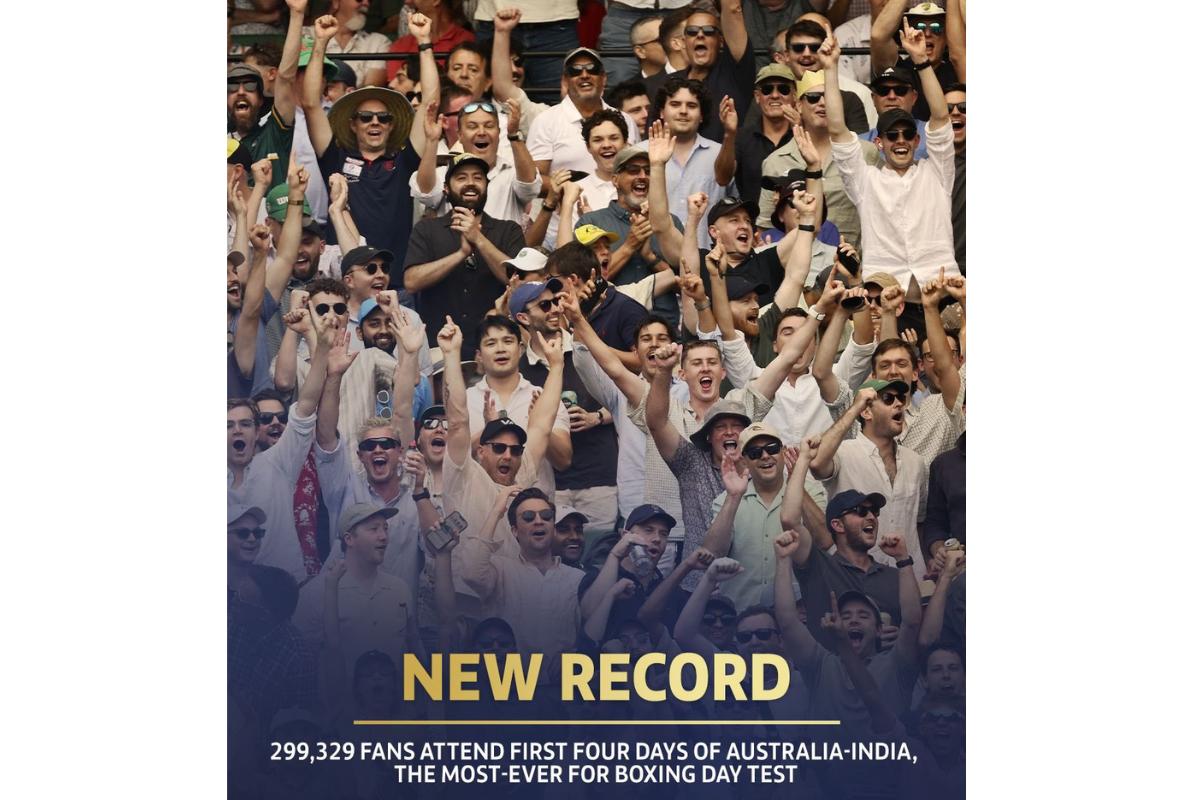 Record number of fans attended the first four days of the Test at the MCG 