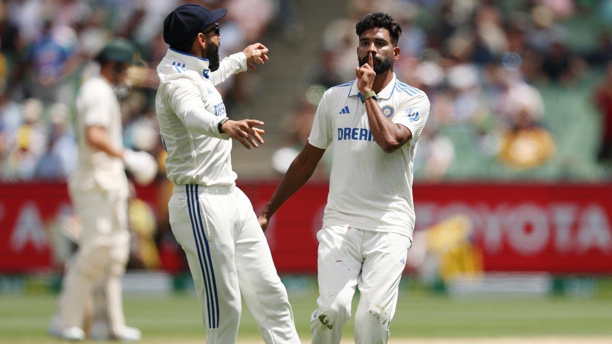 Mohammed Siraj celebrates