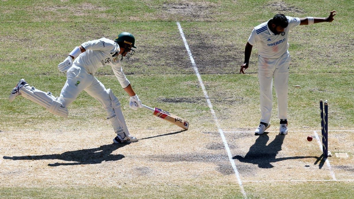 Mitchell Starc is run out by a direct hit from Rishabh Pant