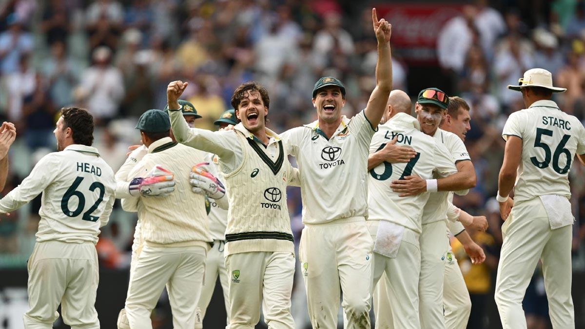 Australia's players celebrate