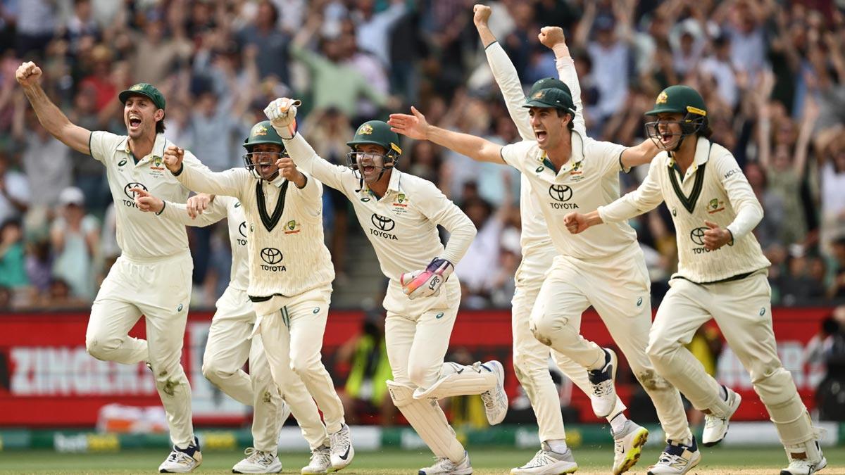 Australia's players celebrate