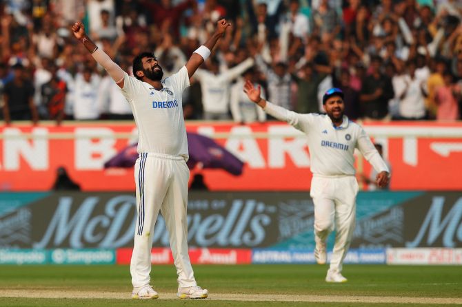 Jasprit Bumrah who took 7 wickets in the first innings, was named Player of the Match for his nine-wicket haul in the 2nd Test against England, in Visakhapatnam