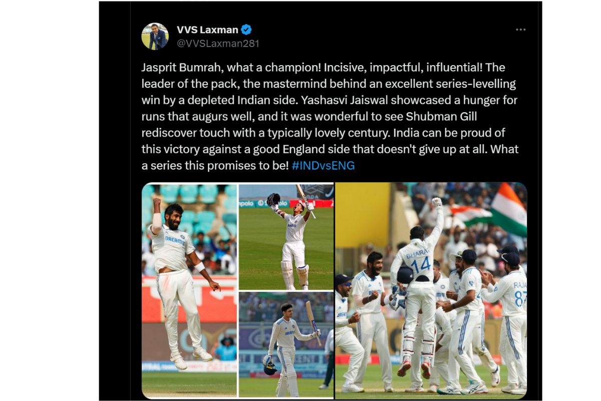 VVS Laxman's tweet