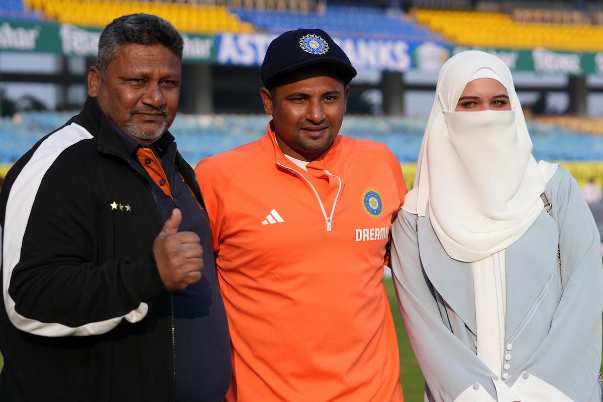 Sarfaraz Khan with his family ahead of his Test debut