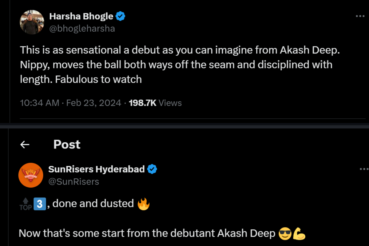 Akash Deep tweets