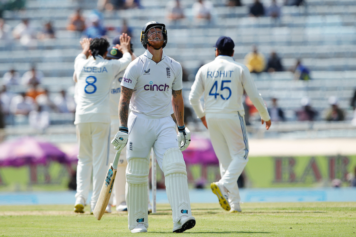 England captain Ben Stokes walks back to pavilion after being dismissed for 3