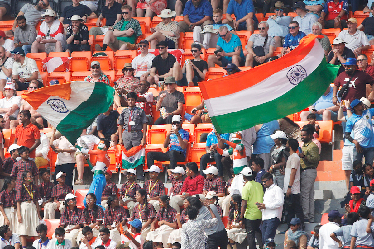 There was a good sprinkling of India and England fans in the stands on Day 1 of the first Test between India and England in Hyderabad on Thursday