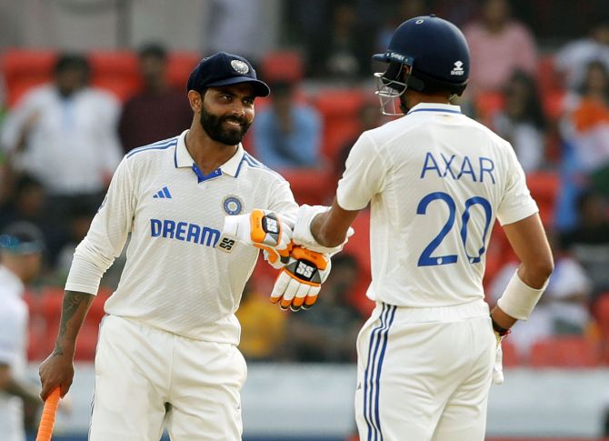 Ravindra Jadeja and Axar Patel piled on the misery for England with sone lusty hitting at the fag end on Day 2