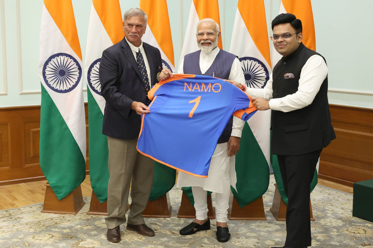 BCCI president Roger Binny and Secretary Jay Shah presented the special jersey to the PM.