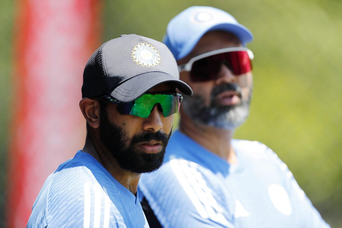 Jasprit Bumrah with bowling coach Paras Mhambrey