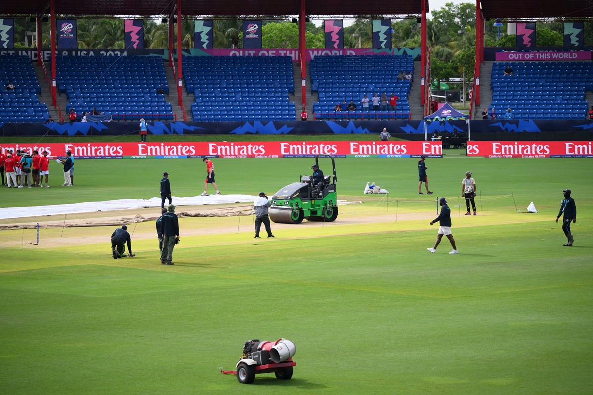 The covers around the pitch