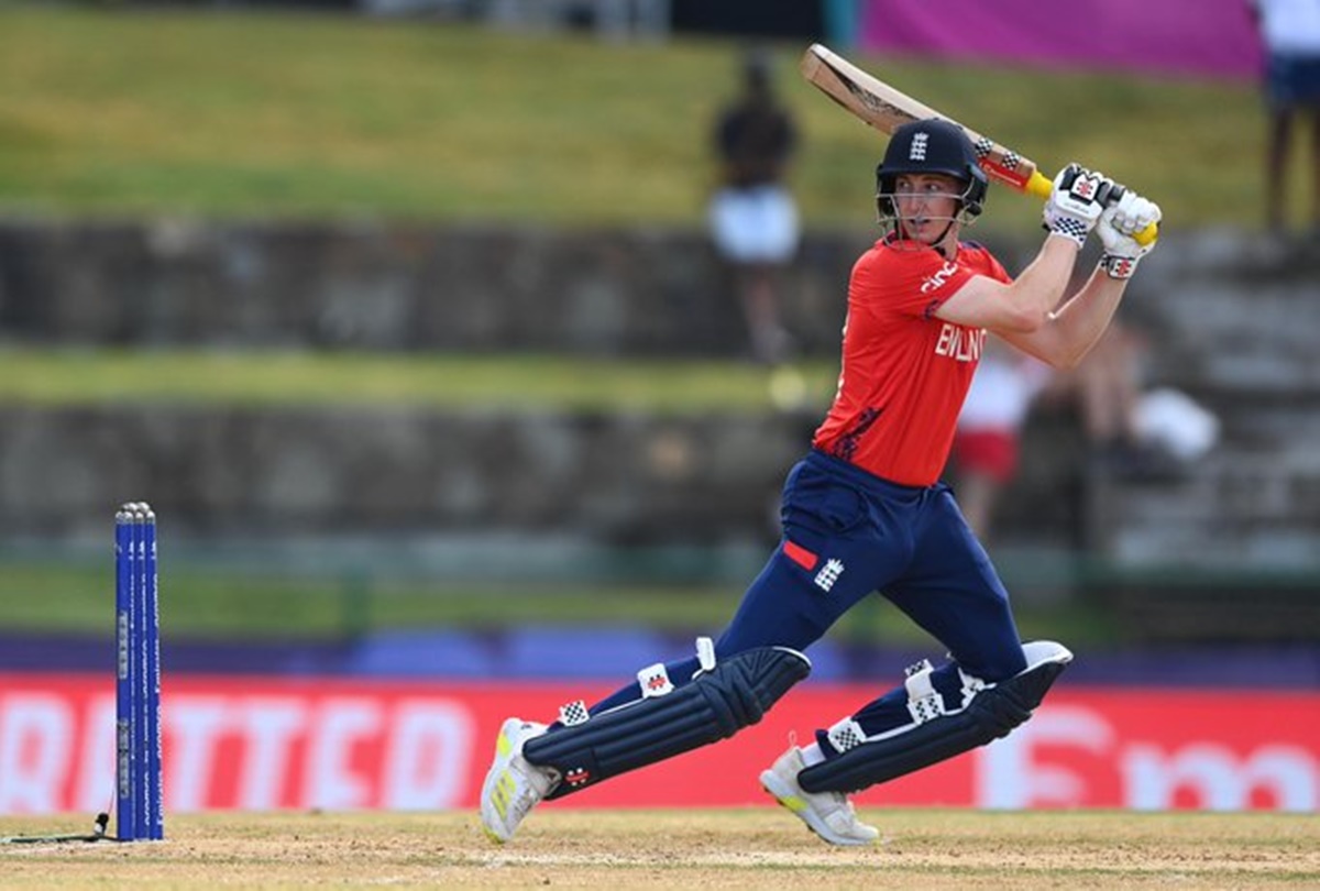 Harry Brook scored 47 off 20 balls to rally England from a precarious position against Namibia in the T20 World Cup Group B match in Antigua on Saturday.