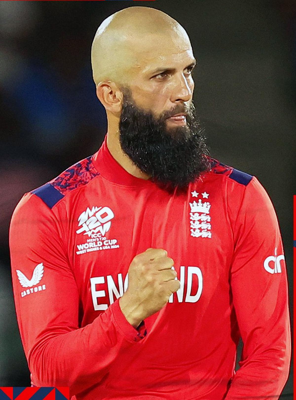  Moeen Ali celebrates dismissing Johnson Charles