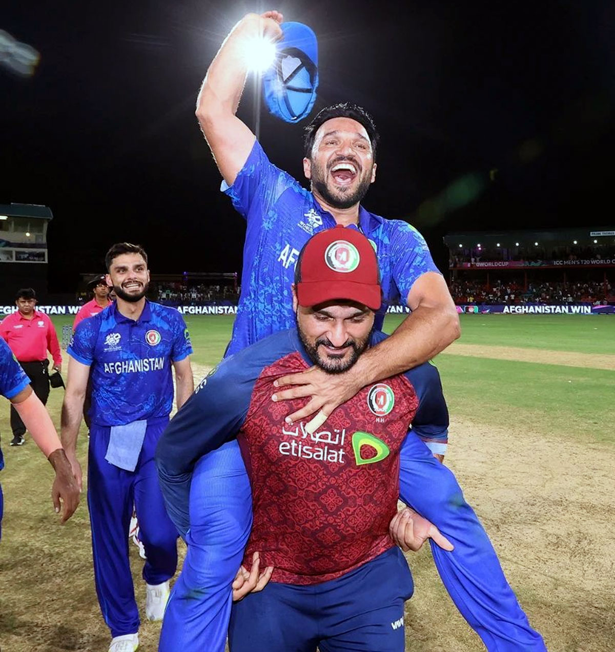 Afghanistan's players celebrate victory