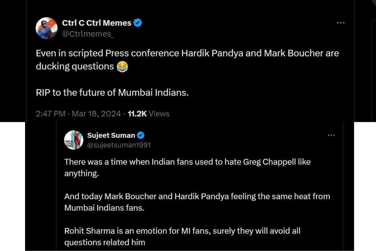 Mark Boucher and Hardik Pandya at the press conference