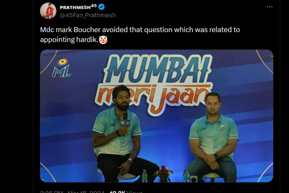 Mark Boucher and Hardik Pandya at the press conference