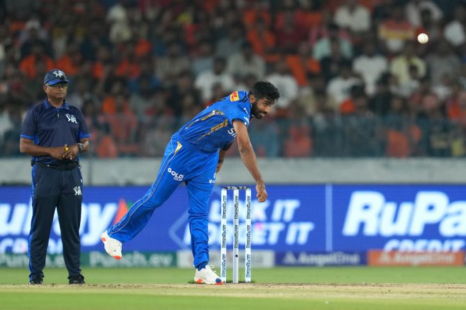 Jasprit Bumrah went wicketless in his four-over spell against SunRisers Hyderabad on Wednesday