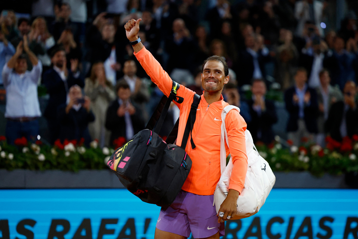 Spain's Rafael Nadal leaves court after losing his round of 16 match against Czech Republic's Jiri Lehecka at the Madrid Open at Park Manzanares, Madrid, Spain, on Tuesday