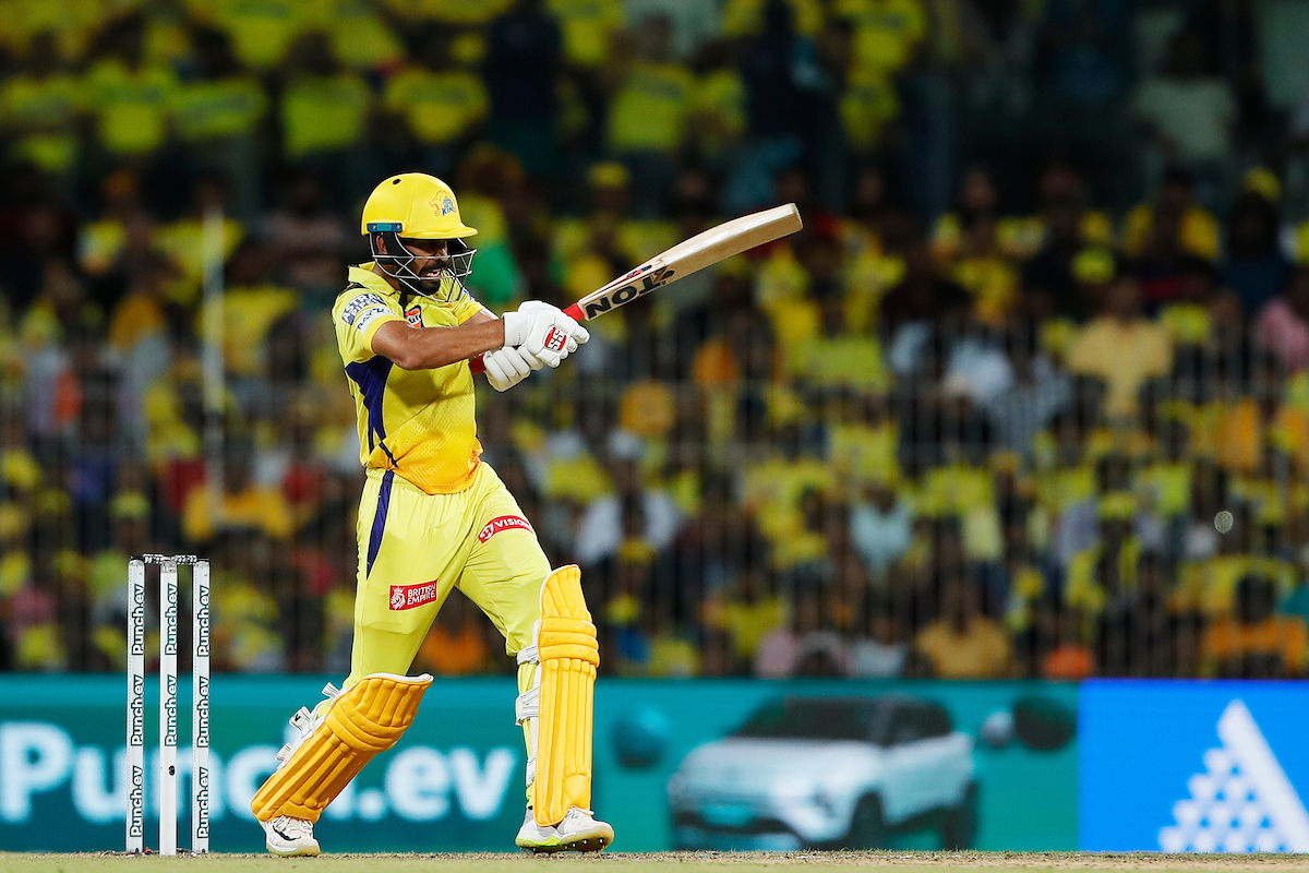 Skipper Ruturaj Gaikwad hit 2 sixes and a four in an unbeaten 42 off 41 balls to take Chennai Super Kings over the line.