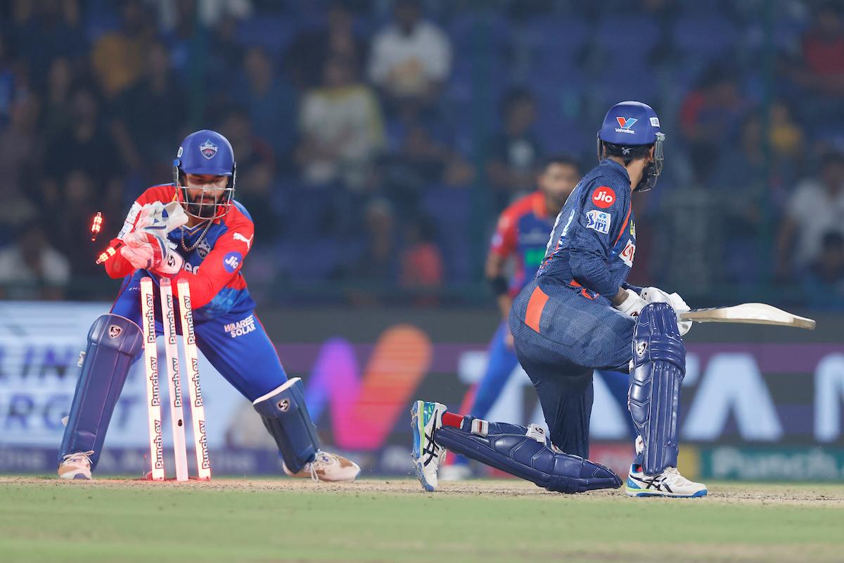 Krunal Pandya stumped by Rishabh Pant. 