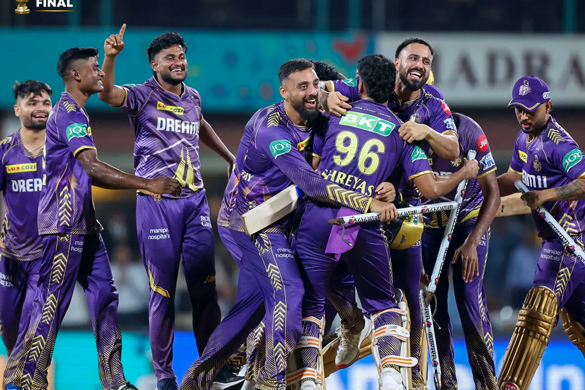 KKR players celebrate after winning their IPL final